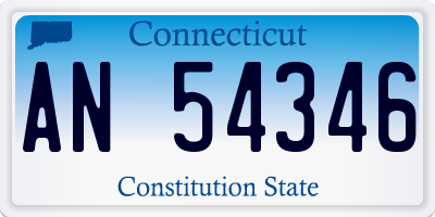 CT license plate AN54346