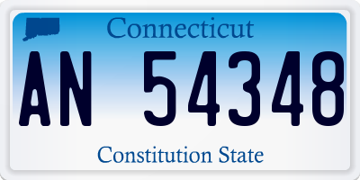 CT license plate AN54348