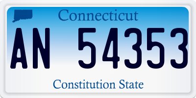 CT license plate AN54353