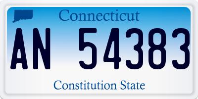 CT license plate AN54383