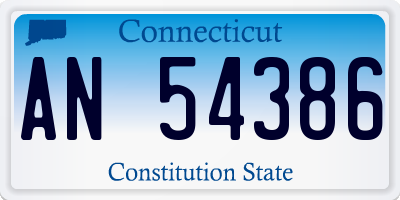 CT license plate AN54386