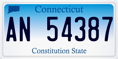 CT license plate AN54387