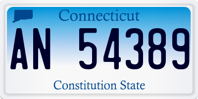 CT license plate AN54389