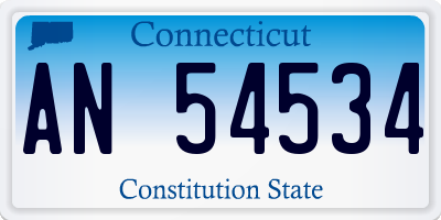 CT license plate AN54534