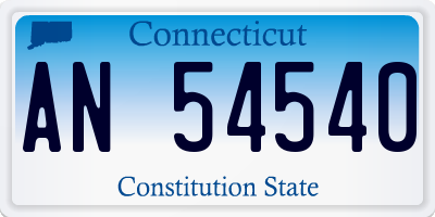 CT license plate AN54540