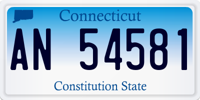 CT license plate AN54581
