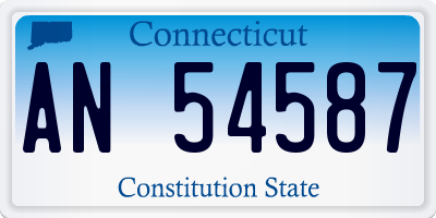 CT license plate AN54587