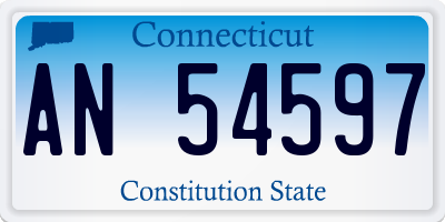CT license plate AN54597