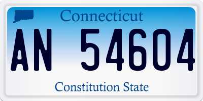 CT license plate AN54604