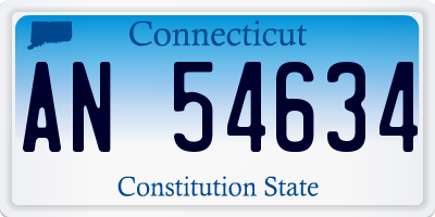 CT license plate AN54634