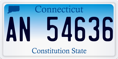 CT license plate AN54636