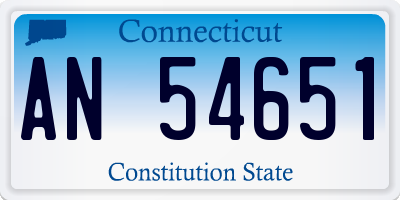 CT license plate AN54651