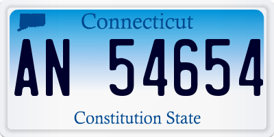 CT license plate AN54654
