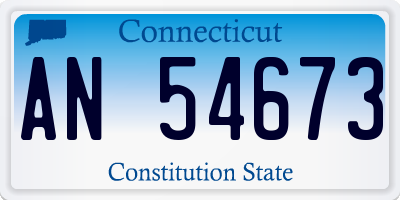 CT license plate AN54673