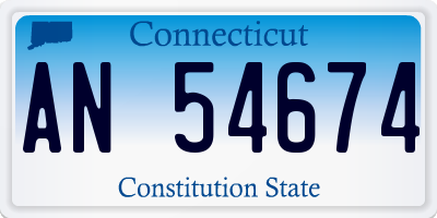 CT license plate AN54674