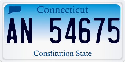 CT license plate AN54675
