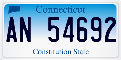 CT license plate AN54692