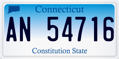 CT license plate AN54716