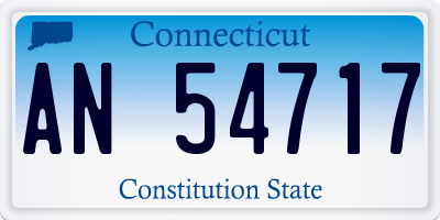 CT license plate AN54717