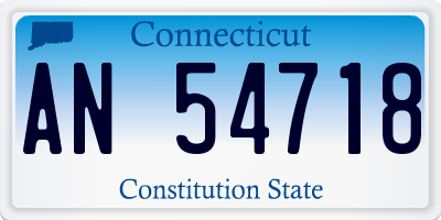 CT license plate AN54718