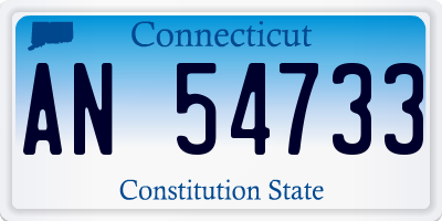 CT license plate AN54733