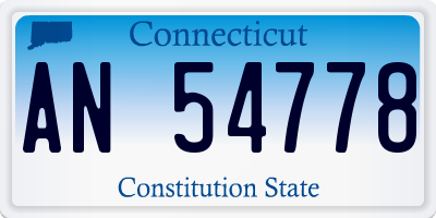 CT license plate AN54778
