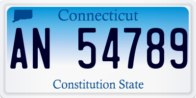 CT license plate AN54789