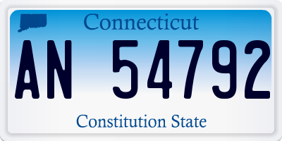 CT license plate AN54792