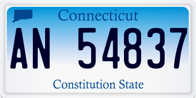 CT license plate AN54837