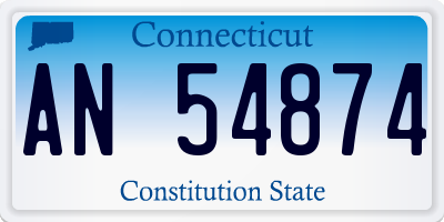 CT license plate AN54874