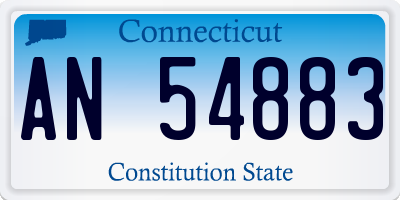 CT license plate AN54883