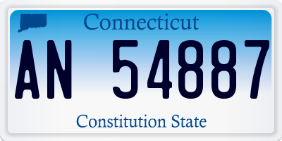 CT license plate AN54887