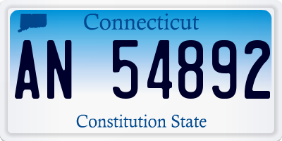 CT license plate AN54892