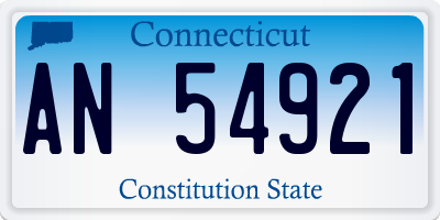 CT license plate AN54921