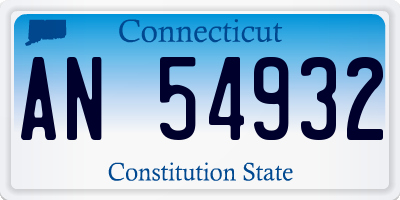 CT license plate AN54932