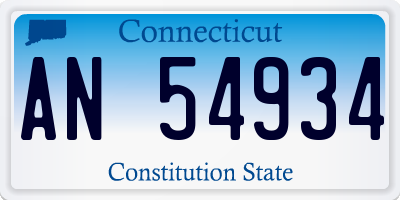 CT license plate AN54934