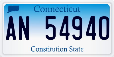 CT license plate AN54940