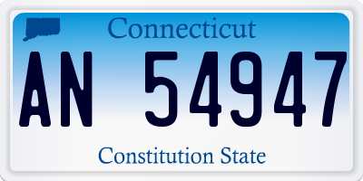 CT license plate AN54947