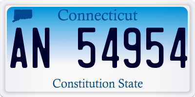 CT license plate AN54954