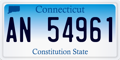 CT license plate AN54961