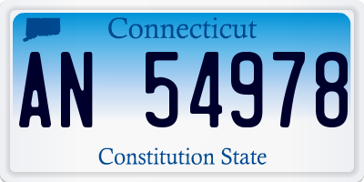 CT license plate AN54978