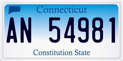 CT license plate AN54981