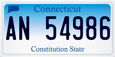 CT license plate AN54986