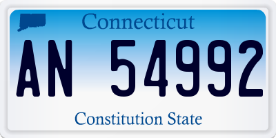 CT license plate AN54992