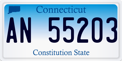 CT license plate AN55203