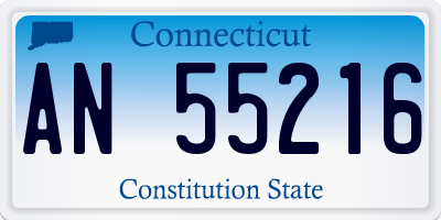 CT license plate AN55216