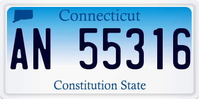 CT license plate AN55316