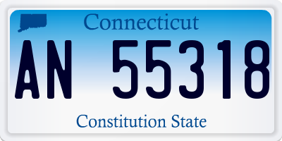 CT license plate AN55318