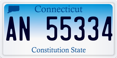 CT license plate AN55334