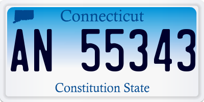 CT license plate AN55343